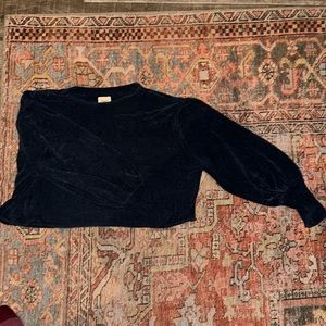 zulu & zephyr blue crew neck soft pullover sweater